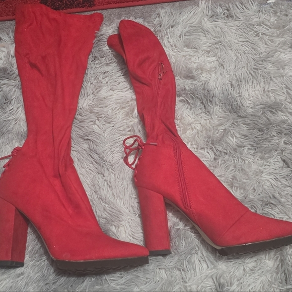 🍁🍂Shoe Dazzle Red Boots Size 10 - Picture 2 of 9